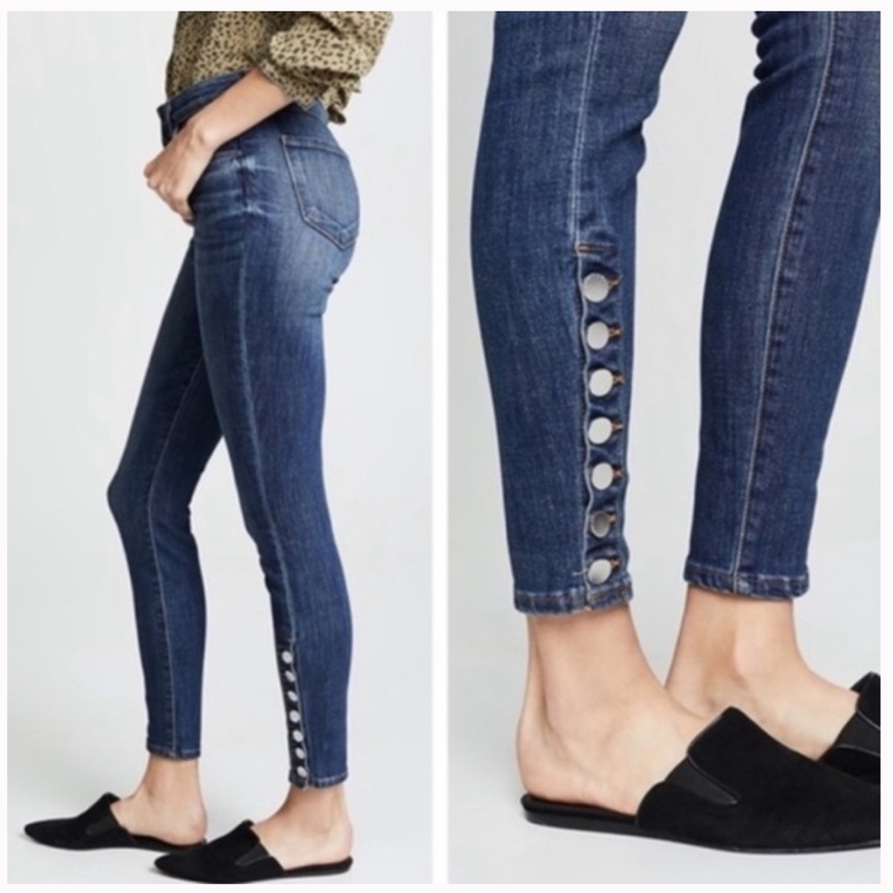 L’Agence Piper High-Rise Button-Hem Skinny Jeans